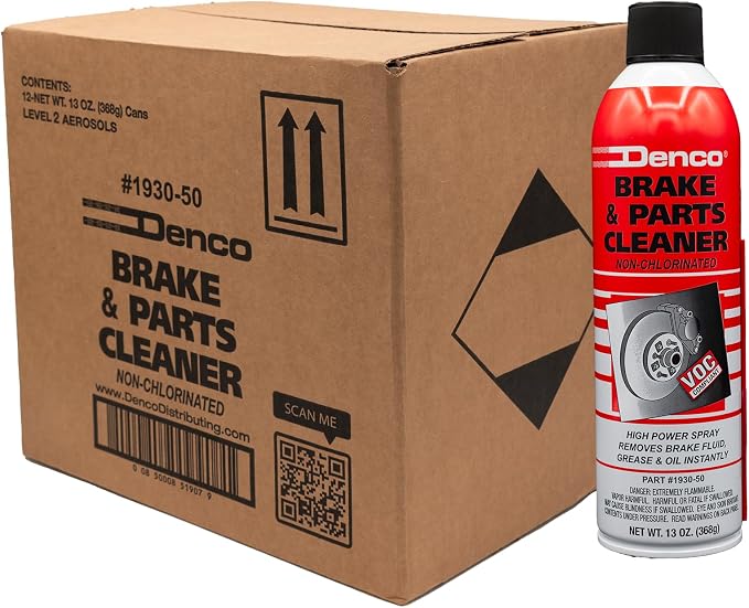 DENCO DISTRIBUTING, INC. #1930-50 Brake & Parts Cleaner Spray, 50-State Compliant, Non-Chlorinated, Fast-Drying Degreaser, Low Odor Aerosol, 15.3oz (13oz net wt) (Case of 6)