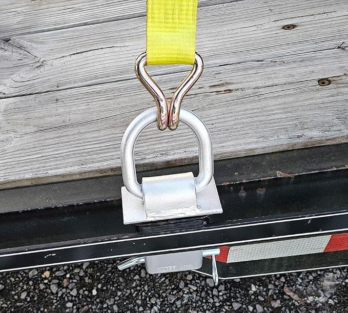 Mytee Products 6 Pack 5/8 Inch Stake Pocket D Rings, 18000 lbs | Zinc Coated Heavy Duty Adjustable Trailer Stake Pocket Tie Down Utility for Flatbed Trucks & Trailer w/Hitch Pin, 4 Holes