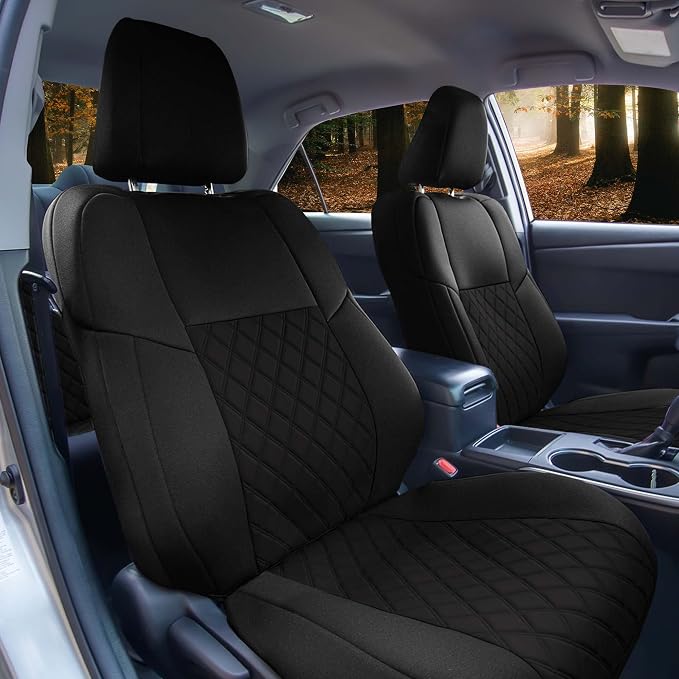 FH Group Custom Fit Seat Covers Specifically Made for 2012-2017 Toyota Camry LE | SE | XSE | XLE - Ultraflex Neoprene Waterproof Car Seat Cover, Full Set Black