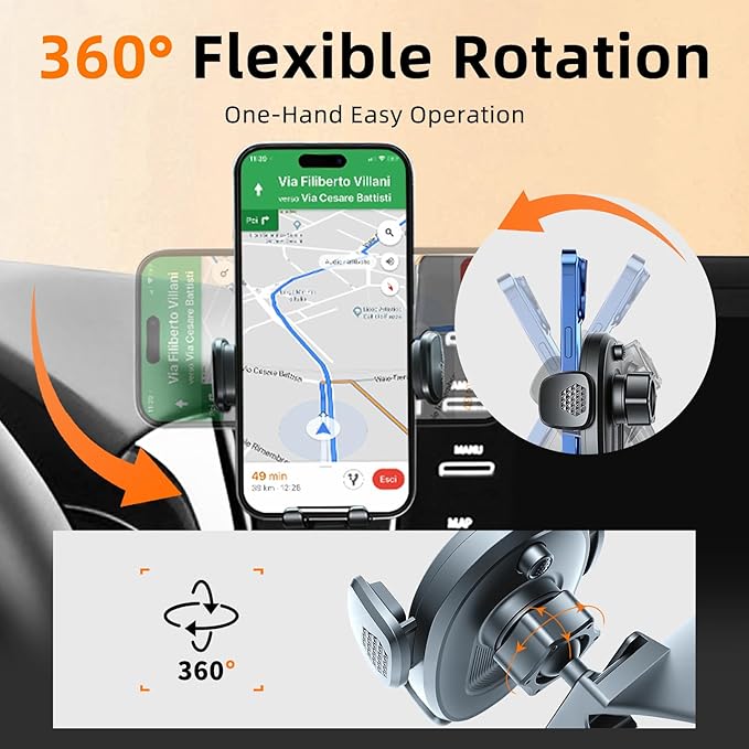 Car Phone Holder for Toyota Camry (2021-2023 2024), Dashboard Phone Mount, 360 Phone Holder Rotating, Hands Free Mobile Holder, Car Mount for iPhone, Samsung & Android, 2022 Camry Interior Accessories