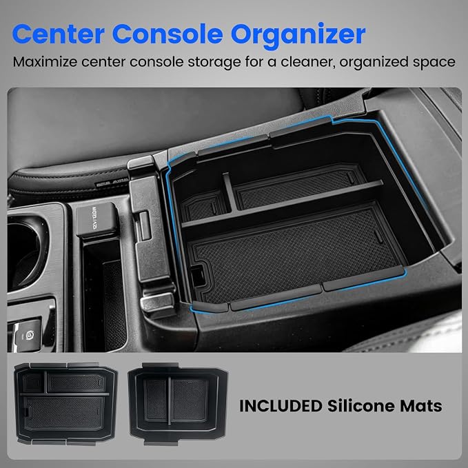 Center Console Organizer for 2026 Subaru Outback Console Armrest Tray (Double Layer) + Central Storage Mat for 2026 Outback (Premium,Limited,Touring,Wilderness,Limited XT,Touring XT)