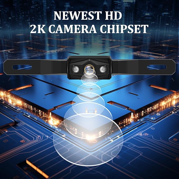 Wired Backup Camera for Truck 7 Inch Monitor Kit Easy to Install in 15 Minutes Starlight Night Vision for Backing Up, HD 2K Rear View Camera with Monitor for Cars Trucks SUVs