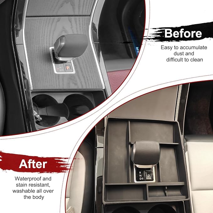 PIUGILH Gear Shift Storage Tray Compatible with Land Rover Range Rover Evoque/Velar 2024 2025 2026, Silicone Center Console Storage Box