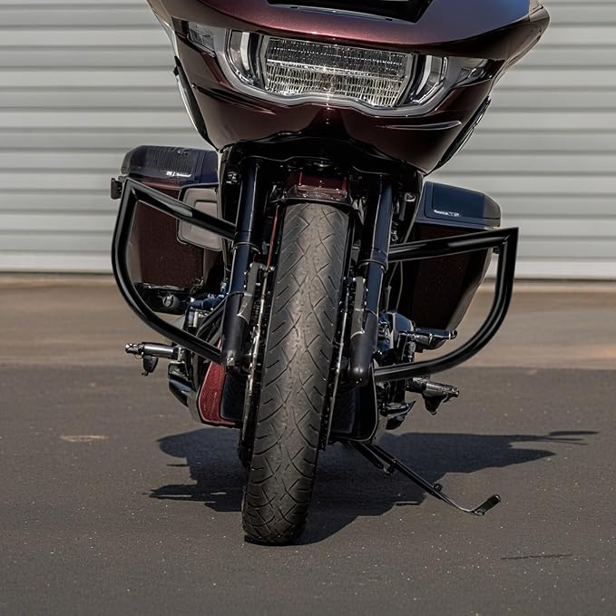 Motorcycle Crash Bar Engine Guard Highway Crash Bar Fit for Harley Touring Street Glide Road Glide Road King Electra Glide Ultra (E- Engine Guard for 14-22 Touring)