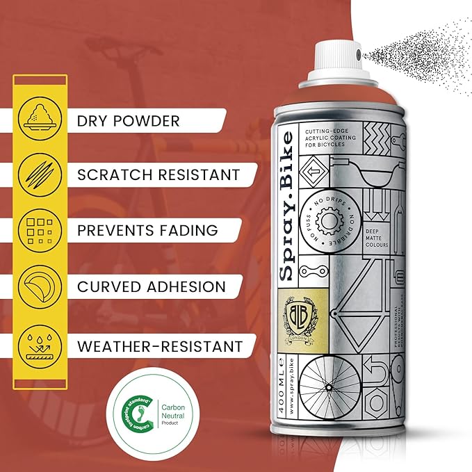 Spray.Bike Spray Paint | Designed Mainly for Bicycles | Multi-Use Acrylic Spray Paint for Metal, Plastic | High Coverage Bike Paint, 400ml, Rudge