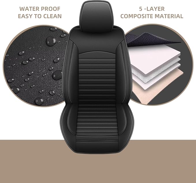 Car Seat Covers Fit for Ford Edge 2007-2025 Front Set Luxury Faux Automotive Seat Covers Waterproof Car Seat Protector Cushion Protector for Ford Edge Accessories Women Girl Gift