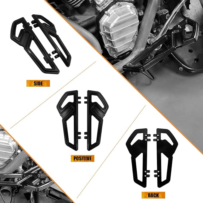 Motorcycle Driver Floorboards Rider Front Footboards Pedal Foot Peg Fit For Harley Touring Road King Road Glide Electra Glide Street Glide Softail Dyna 1986-2025 Full black