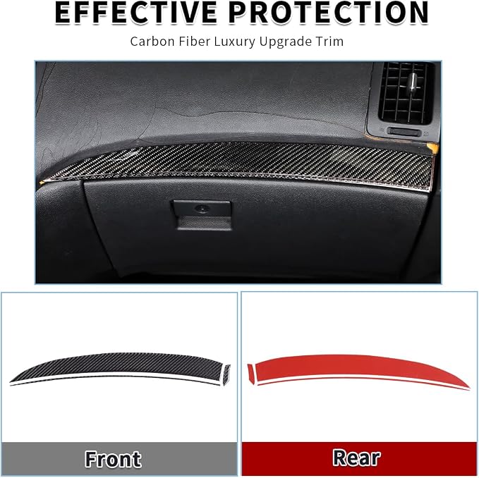 Soft Real Carbon Fiber Center Console Dashboard Panel Decoration Sticker Trim,Fit for Infiniti G-Series 2007-2013 Auto Interior Accessories 3PCS (Black Carbon Fiber)
