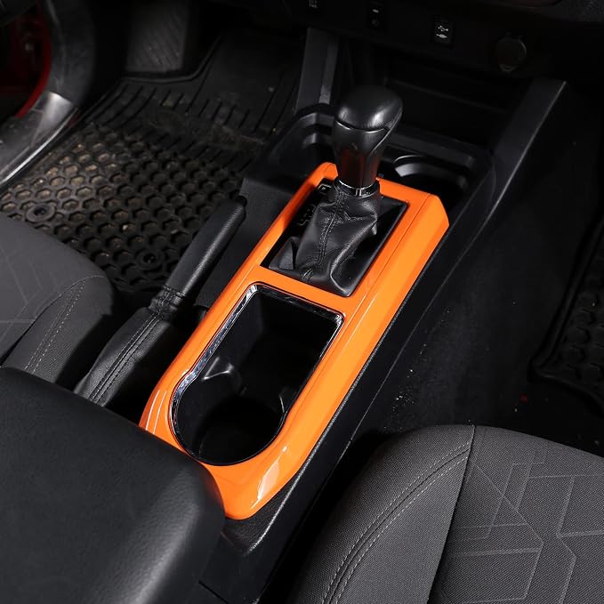 Lcojicep 14PCS Full Set Interior Decoration Trim Kit Compatible with Toyot@ Tacoma 2016-2022 Central Control Dashboard Frame Cover Shift Knob Cover Air Vent Trim Cover Window Button Cover (Orange)