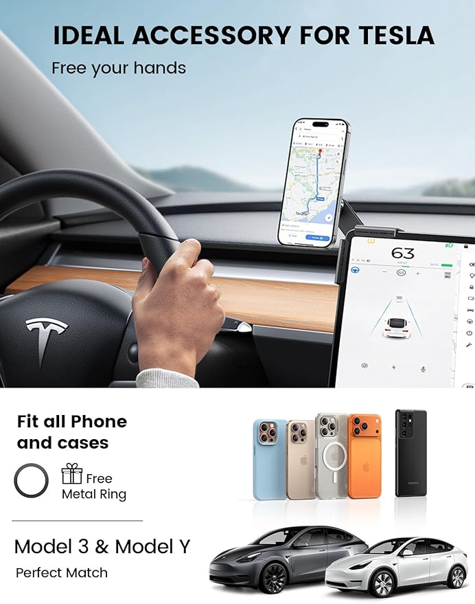 Lamicall Ultra Stable Magnetic Tesla Phone Mount + Thick Cases Friendly Cup Cell Phone Car Mount
