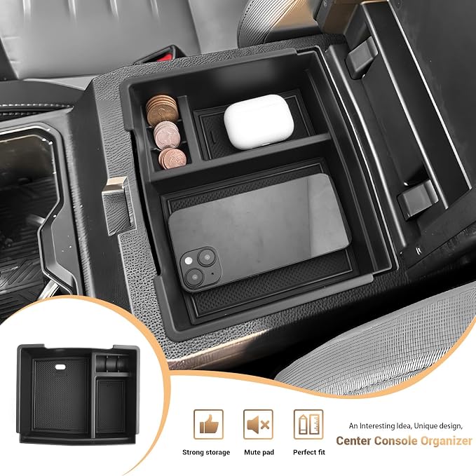 YEE PIN 2024-2025 Toyota Tacoma Center Console Organizer - Accessories for SR/SR5/TRD PreRunner/Sport/Off-Road/Limited/Trailhunter/Pro - Middle Console Insert Arm Rest Tray