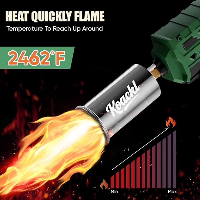 KOACKL Propane Torch Gun | Adjustable Flame Thrower Gun | Gas Welding Kits Blow Torch for Ooutdoor Welding, Campfire & Charcoal (Propane Tank Not Included)