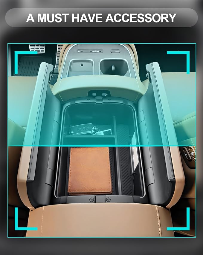 CDEFG for 2026 Hyundai Palisade Center Console Organizer Tray Accessories | 2026 Hyundai Palisade Accessories, Middle Console Armrest Storage Box, Only for 7-Seater Split Armrest