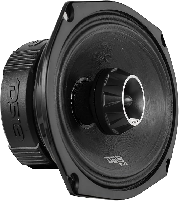 DS18 PRO-ZT Pro Audio Coaxial Midrange Speakers with Built-in Bullet Tweeter, 4-Ohms, Water Resistant - Black Metal Mesh Grill Included (1 Speaker) (6x9 inches)