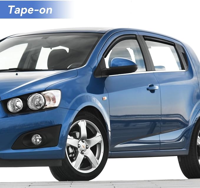 Window Visors Rain Guards for 2007-2011 Chevy Aveo Hatchback, Out-Channel Window Vent Wind Deflectors Visors Shades for 07 08 09 10 11 Chevy Aveo (Not for Sedan)