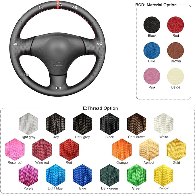 MEWANT Car Steering Wheel Cover for Mazda MX5 MX-5 Miata NB for Protege5 Made of Microfiber Leather Car Steering Wrap