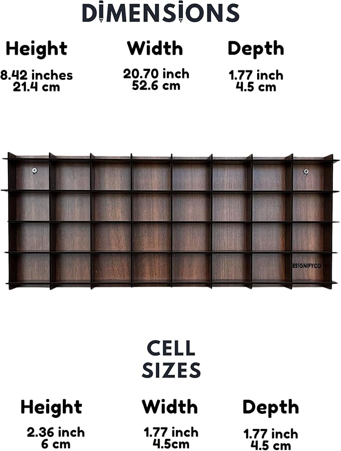 32 Mini Helmet Display Case,Mini Football Helmets,Football Helmet Display Case,Mini Football Helmet Shelf (Walnut)