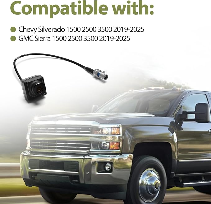Rear View Camera Compatible with Chevy Silverado 1500 2500 3500 2019-2025, GMC Sierra 1500 2500 3500 2019-2025 Replacement Rear Backup Camera Replaces 84929557 84486910 84822834