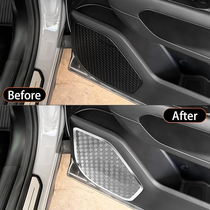 YOUTOOCAR Stainless Steel Door Speaker Decoration Covers Trim Compatible with Kia Telluride 2026 Accessories (Silver)