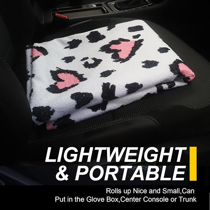 Car Seat Cover Protector Front Seats,for Gym Workout,Running,Swimming,Beach and Hiking,Waterproof Sweat Towel Bucket Seat Covers for Trucks SUV Jeep (Leopard Print)