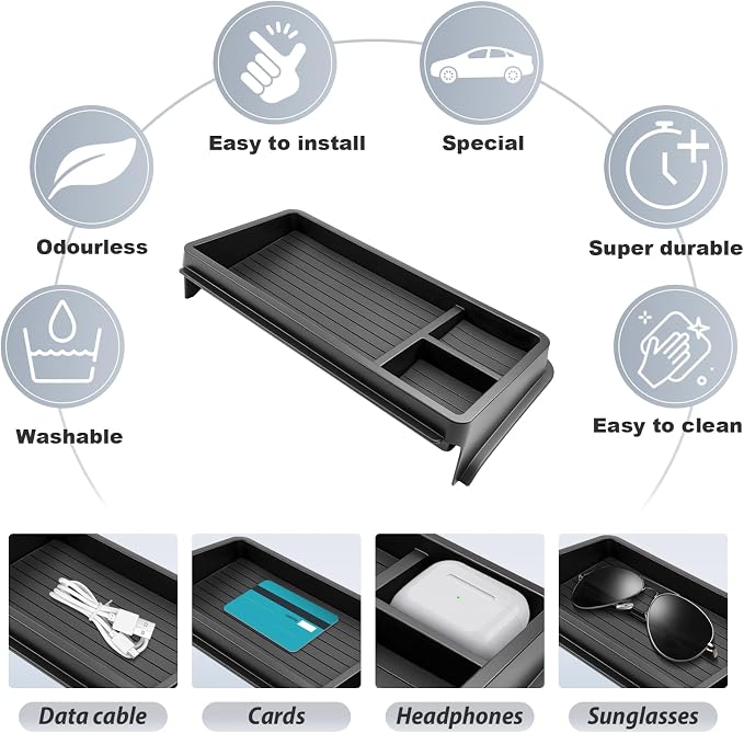 SKTU for 2026 Mazda CX-5 Dashboard Storage Box 12.9-Inch for 2026+ Mazda CX-5 Dashboard Organizer Mazda CX5 2026 Accessories ABS Durable Dashboard Tray (Not Fit for 2.5 Premium Plus)