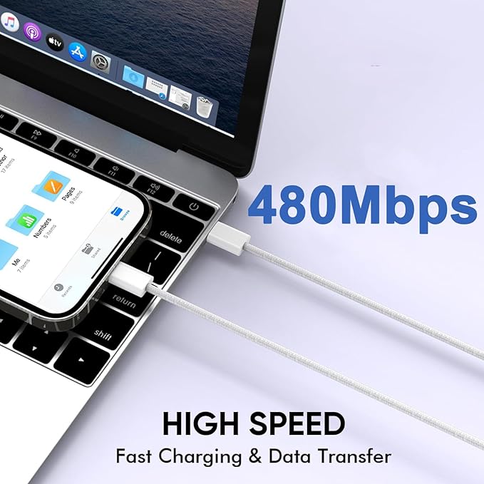 40-60W Fast USBC Charger Block iPhone 17 Fast Charging,10FT Braided Long 2Pack USBC to USBC Cable Compatible with iPhone 17/17Air/16e/16Pro/16ProMax/15Pro/ProMax,iPadPro/iPadAir,iPadmini,iPad,AirPods