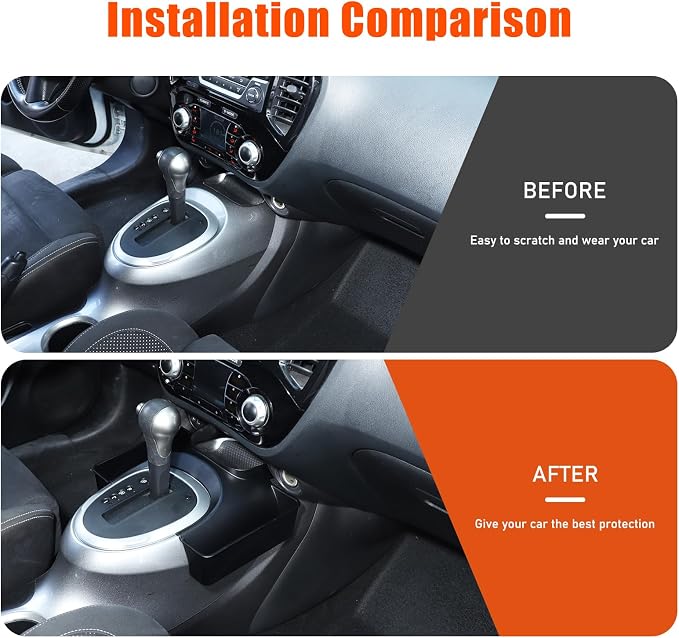Lcojicep Gear Tray Center Console Gear Shift Storage Organizer Compatible with Nissan Juke and Nissan Infiniti ESQ 2011-2019 Car Interior Accessories, Gear Shift Console Side Tray