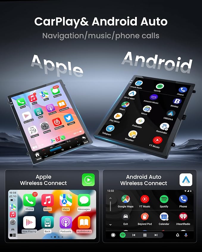 [4Core 64G ROM] 9.7" Car Radio for Ford F150 2009-2014: Android 13 Touchscreen Stereo Upgrade with Wireless Carplay & Android Auto GPS 5G WiFi Bluetooth FM RDS SWC, 1080P AHD Backup Camera