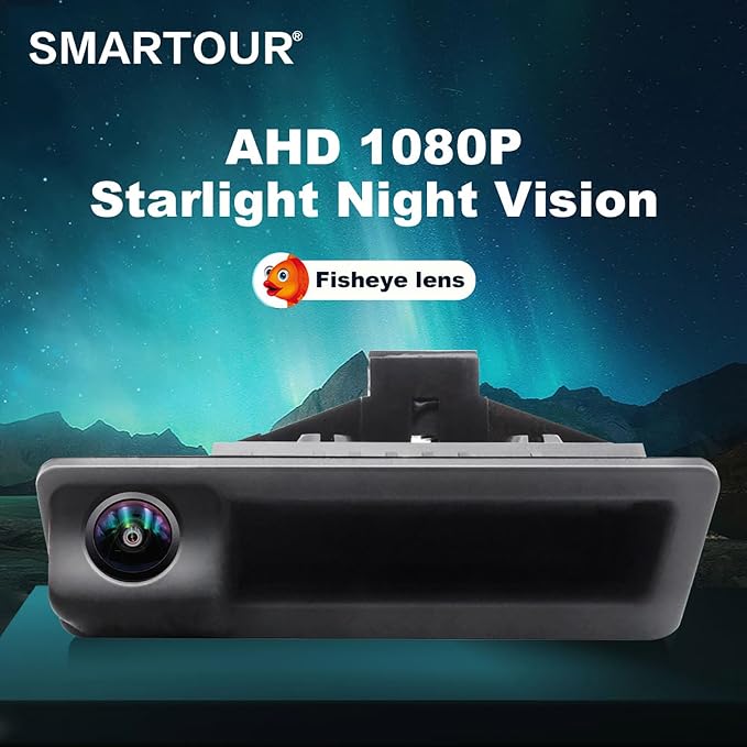 Vehicle Backup Camera CCD Compatible for BMW E82 E88 E84 E90 E91 E92 E93 3 5 Series X1 5 6 320i 335i Car Rear View AHD 1080P Camera Reverse Parking Fisheye Lens Waterproof Cam Car Trunk Handle Camera