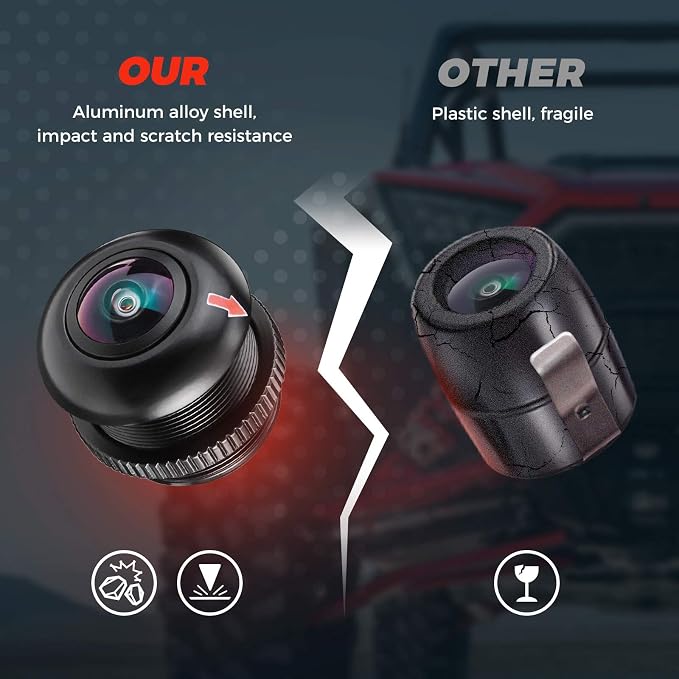 KEMIMOTO PRO XP Front Camera Kit, 720P HD Wide 170-Degree Visual Angle for 7 inch Ride Command Accessories Compatible with Polaris RZR PRO XP XP 4 Turbo 1000 900 PRO R (IP67 Waterproof)