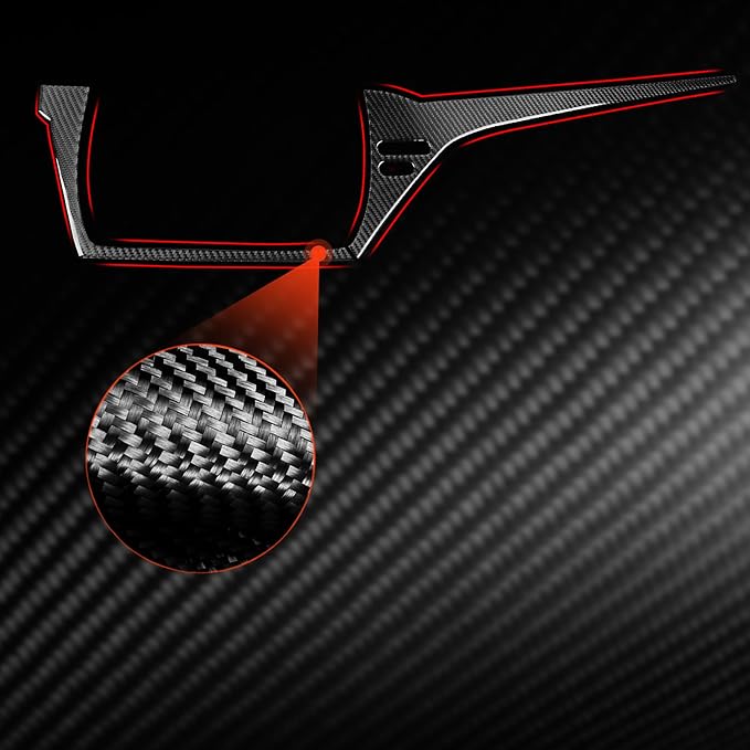 NVCNX Real Premium Carbon Fiber for Toyota Camry Accessories 2021-2024 2022 2023 SE/LE/SE Nightshade/L/TRD Gas Hybrid Car Dash Infotainment System Panel Cover Interior Trim Overlay Sticker Decal 2PCs