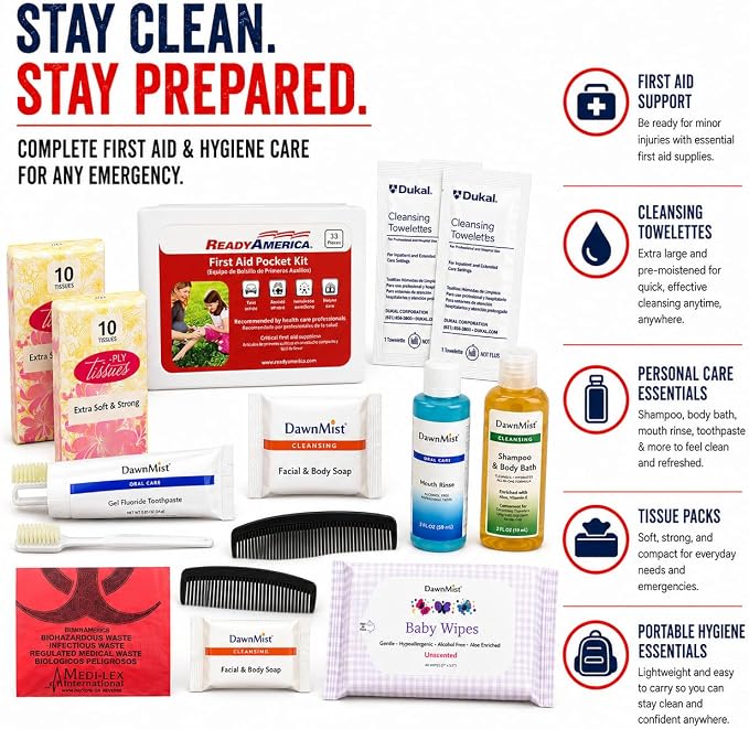 Ready America 72 Hour Deluxe Emergency Kit, 2-Person 3-Day Backpack, First Aid Kit, Survival Blanket, Power Station, Emergency Food, Portable Disaster Preparedness Go-Bag for Earthquake, Fire, Flood