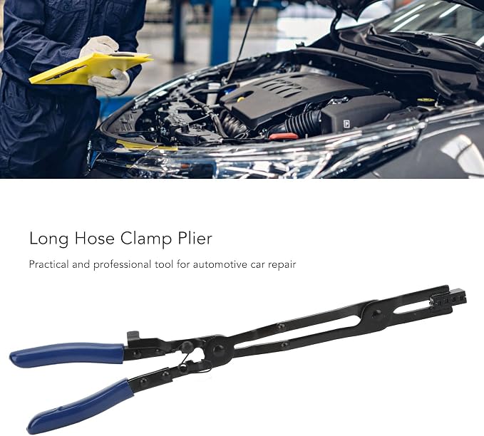 Keenso Hose Clamp Pliers, Metal Long Reach Hose Clamp Plier Universal Comfortable Grip Cross Cut Tip for Automotive Maintenance