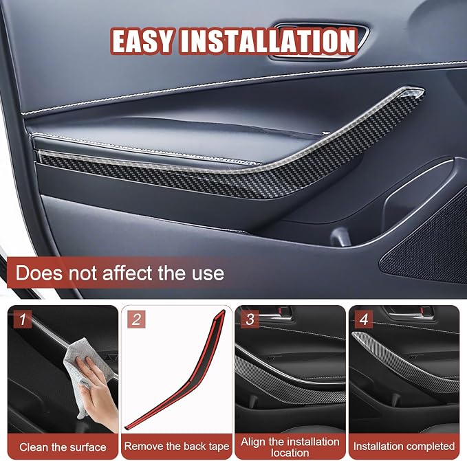 Carbon Fiber Inner Door Handle Frame Cover Compatible with Toyota Corolla 2020–2026 & Corolla Hatchback 2019–2026