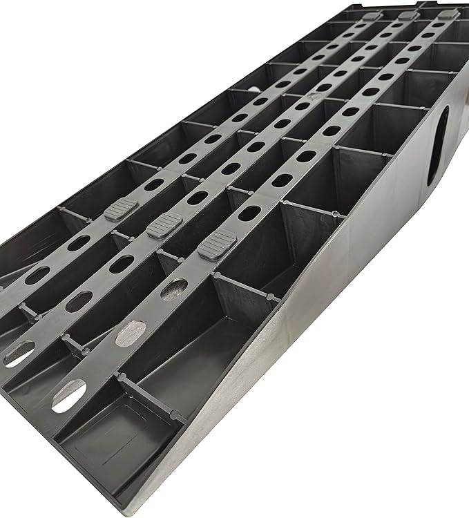 MaxxHaul 50515 6.25" Lift Car Ramps, 2-Pack – 13,000lb GVW, Deep Grooved Surface for Stable Tire Placement, Heavy-Duty, Black