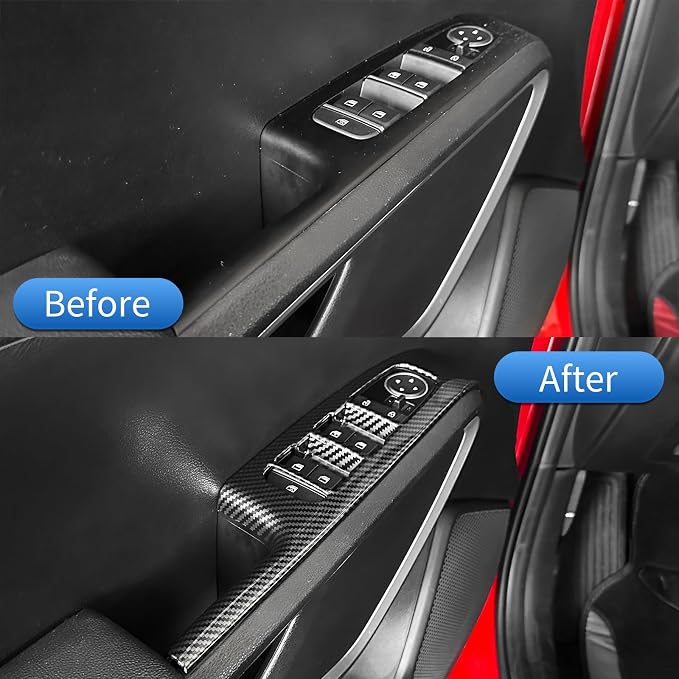 4PCS Door Lock Switch Covers Trim Compatible with Soul 2020-2026 Accessories (Carbon Fiber Pattern)