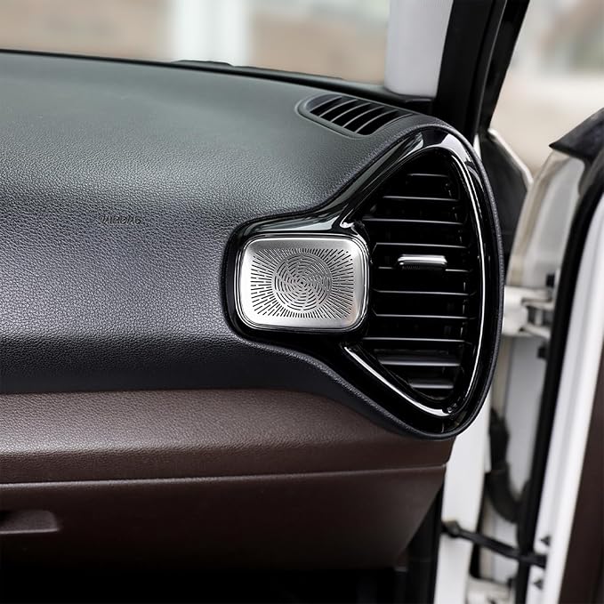 Stainless Steels Upper Air Outlet Speaker Cover Steels Interior Speaker Decoration Trim Cover Compatible with Kia Soul 2020-2025 Accessories (Silver)
