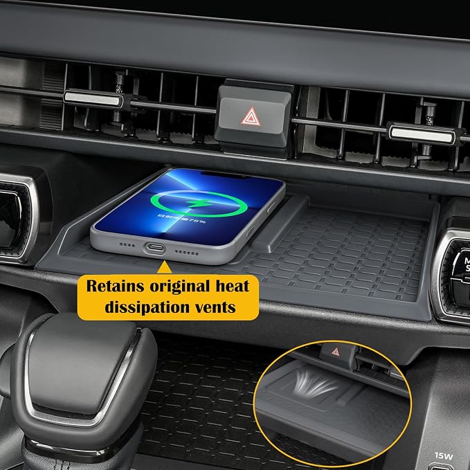 2026 RAV 4 Center Console Wireless Charging Mat Organizers Compatible with Toyota 2026 RAV 4 XSE GR Sport Hybrid Limited XLE Woodland 2026 RAV 4 Interior Accessories,Center Upper Level Trays