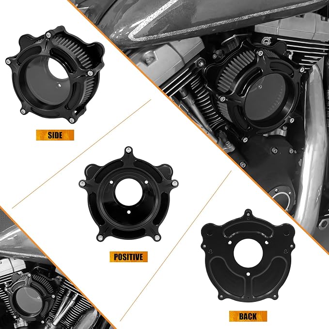 Motorcyle Air Cleaner CNC Air Filter Intake Fit for Harley Touring Road King Street Glide Electra Tri Trike Softail Dyna Sportster XL (C For Touring 08-16,Softail 16-17,Trike 08-16)