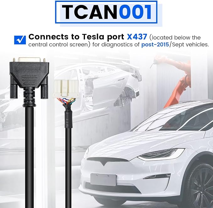 Diagnostic Cables Set fit for Tesla S/X, OBD2 Diagnostic Tools Adapter fit for Autel MaxiSYS 909/919/908SPro/Elite/Elite II/Ultra Tablets