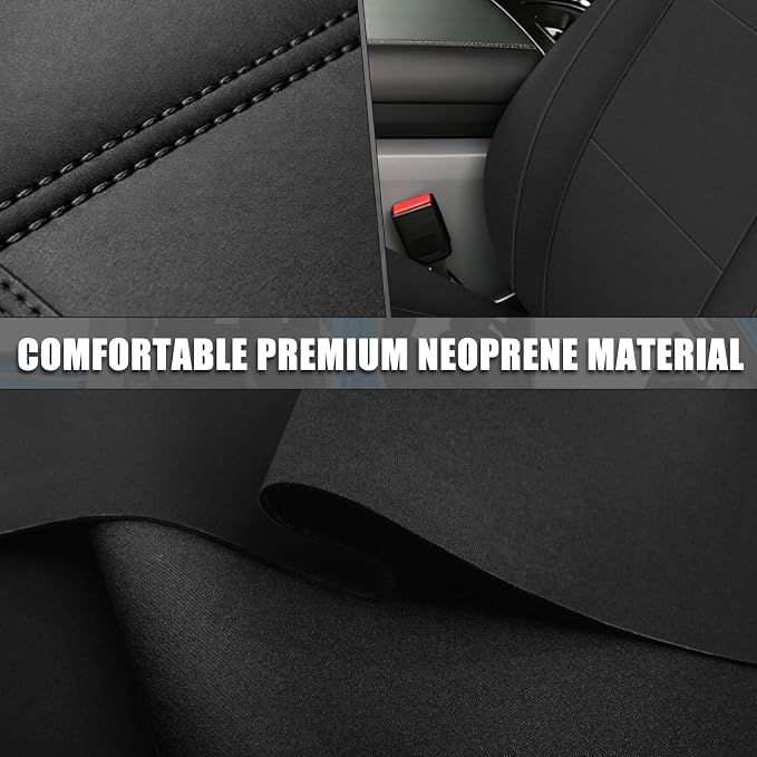 SAPUBK Rear Seat Covers Sets Replace for 2019-2025 Chevy Silverado/GMC Sierra 1500 CrewCab, Premium Neoprene with Composite Soft Foam Lining Breathable Seat Cover Cushion