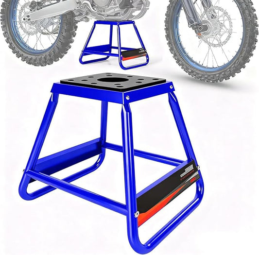 Dirt Bike Stand Motorcycle Lift Panel Stand Maintenance Detachable Anti Slip Heavy Duty Universal Stand for Most Motorcycles Motocross Dirt Bike Dual Sport Enduro Blue