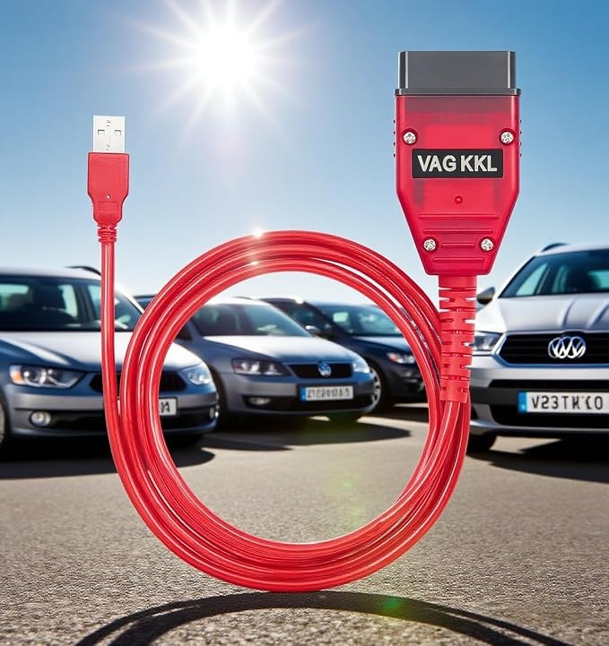 409 OBD2 Diagnostic Cable for VW Audi Skoda and Seat, Built in FT232RL and 2 Real 9241A Chips, Compatible for VAG KKL 409, Driver/APP Must Be Installed