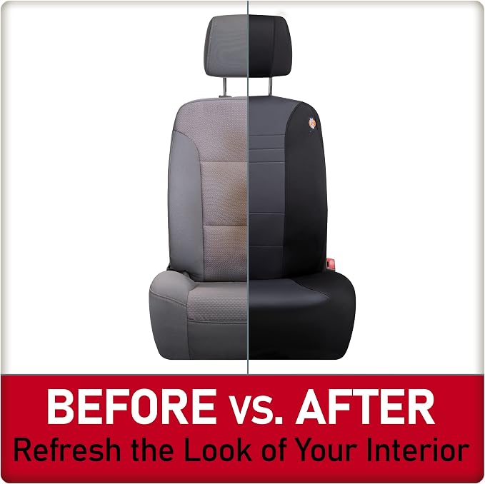 Dickies 2-Piece Aquablock Seat Covers, Water-Resistant Seat Covers for Cars, Trucks, SUVs — Black/Gray