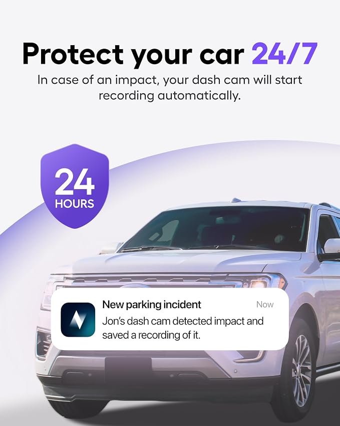 Nexar Pro Dual Dash Cam 1080p FHD Front and Interior Cameras AI Crash Detection 24H Parking Mode Night Vision and Unlimited Cloud Backup Includes 32GB SD Card