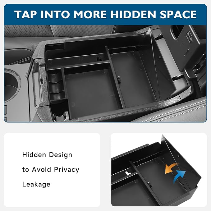 BlBLOZ 2PCS Center Console Organizer and Center Console Hidden Box Organizer for Toyota 4Runner 2010-2024 Accessories Center Console Tray Organizer Hidden Storage Box
