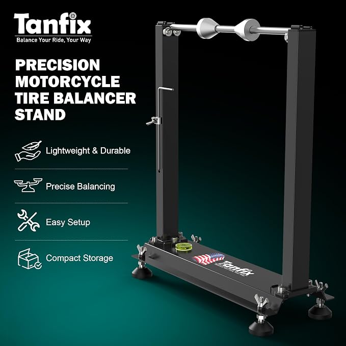 Motorcycle Wheel Balance Stand, Heavy-Duty Single-Axle Wheel Balancing Tool for Static & Dynamic Tire Alignment