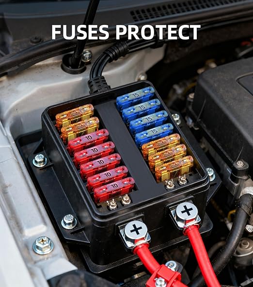JOREST 30Pcs Car Fuse Kit - Micro Blade Fuses Automotive (Low Profile Mini Fuse) - Replacement Fuses Assortment Kit for Car/RV/Truck/Motor (2Amp 3A 5A 7.5A 10A 15A 20A 25A 30A 35A 40A)