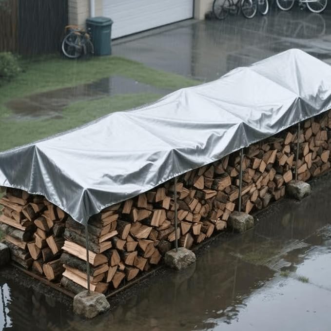 Sliver Tarps Heavy Duty Waterproof, 12 Mil Large Tarps with Grommets and Reinforced Edges, UV Tear Fade Resistant, Heavy Duty Tarps for Outdoors Patio Camping, 30 * 40FT