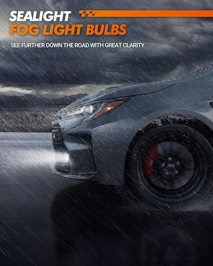 SEALIGHT H11/H9/H8 and 9005/HB3 Fog Light Bulbs Combo, 9005 H11 Fog Bulbs with Cool White, Plug and Play, Pack of 4